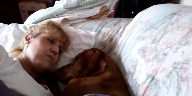 Dog Snuggles with Mom and Has a Lot to Say